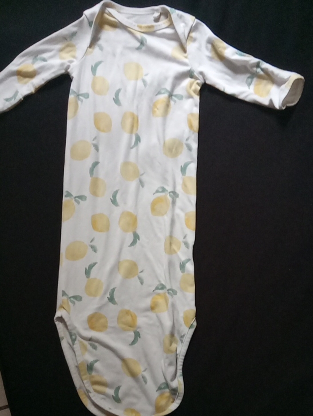 Jessica Simpson White Cotton Sleep Gown with Yellow Lemon Print